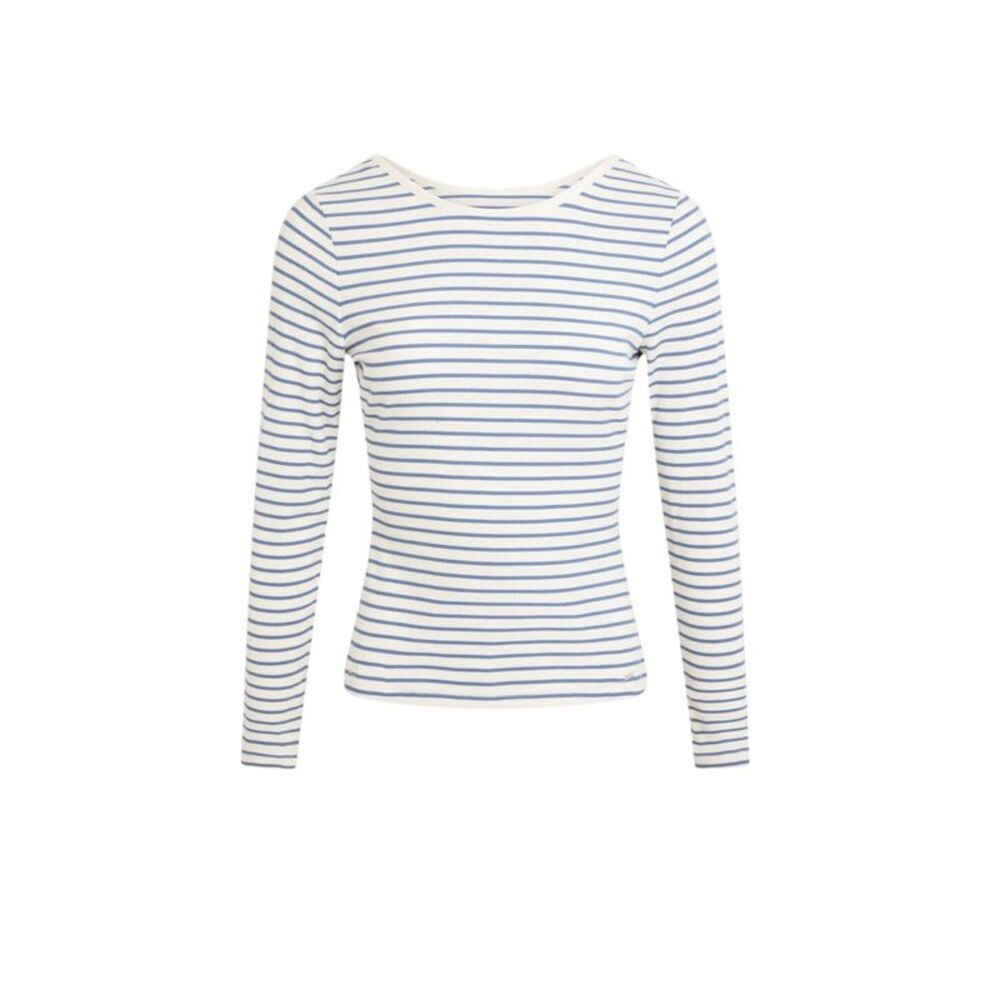 Morgan De Toi Striped Knit Long Sleeve Top Women white Knitwear